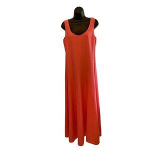 Farhi  NWT womens Linen dress sleeveless  maxi med  coral pink